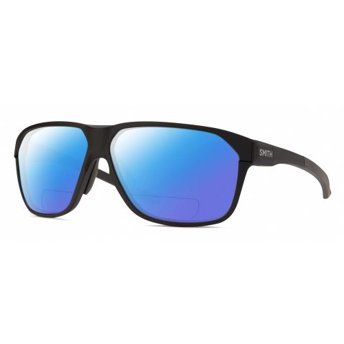 Smith Optic Leadout Pivlock Unisex Polarized Bifocal Sunglasses Matte Black 63mm Blue Mirror