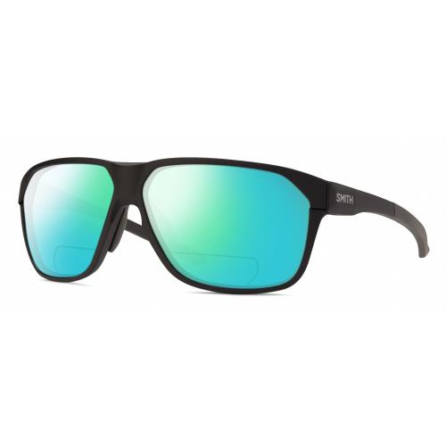 Smith Optic Leadout Pivlock Unisex Polarized Bifocal Sunglasses Matte Black 63mm Green Mirror