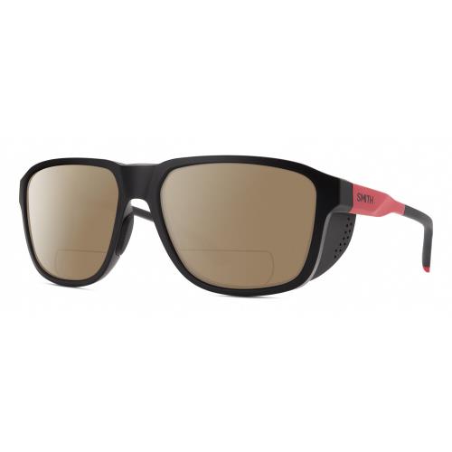 Smith Optic Embark Unisex Polarized Bifocal Sunglasses in Black/horizon Red 58mm