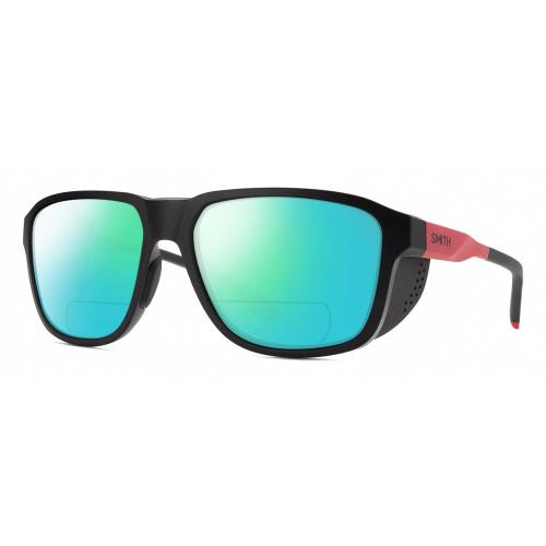 Smith Optic Embark Unisex Polarized Bifocal Sunglasses in Black/horizon Red 58mm Green Mirror