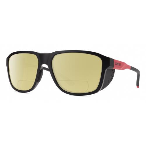 Smith Optic Embark Unisex Polarized Bifocal Sunglasses in Black/horizon Red 58mm Yellow