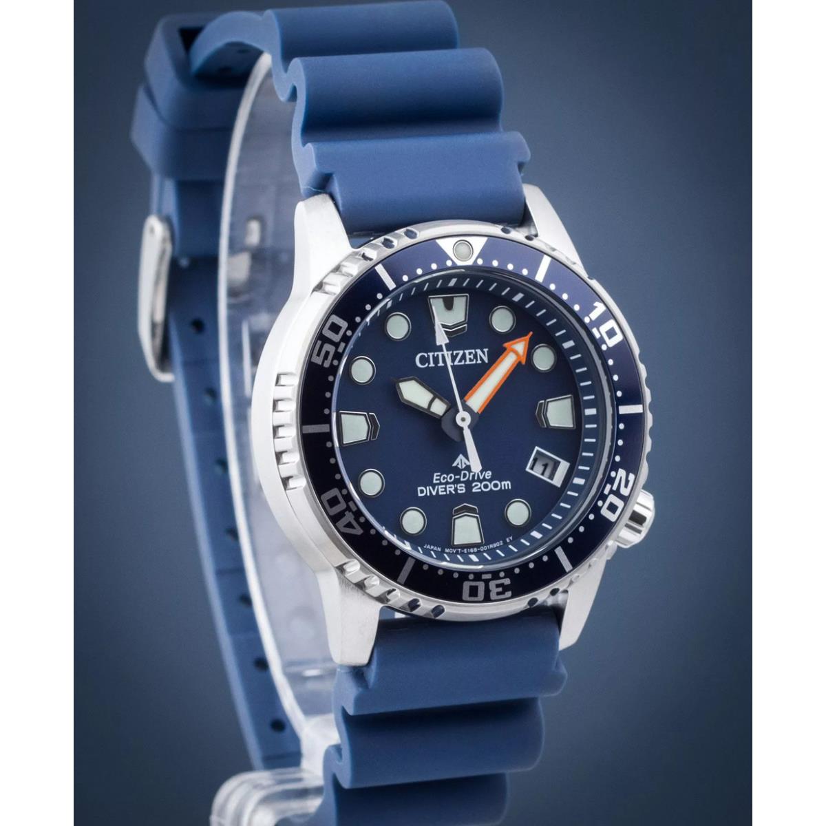 Citizen Promaster Diver Women`s Watch Eco-drive Blue Dial EO2021-05L - Dial: Blue, Band: Blue, Bezel: Blue