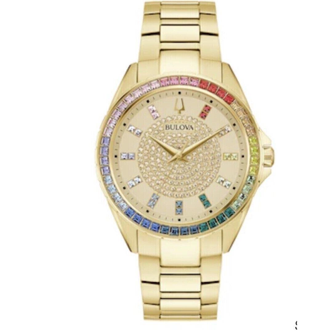 Bulova 97A179 Rainbow Crystal Phantom Gold-tone Stainless Watch