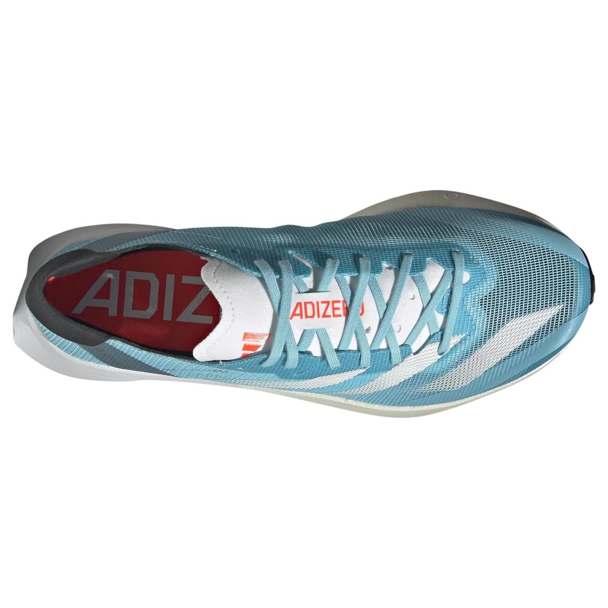 Woman`s Sneakers Athletic Shoes Adidas Running Adizero Adios 8 - Light Aqua/White/Magic Grey Metallic