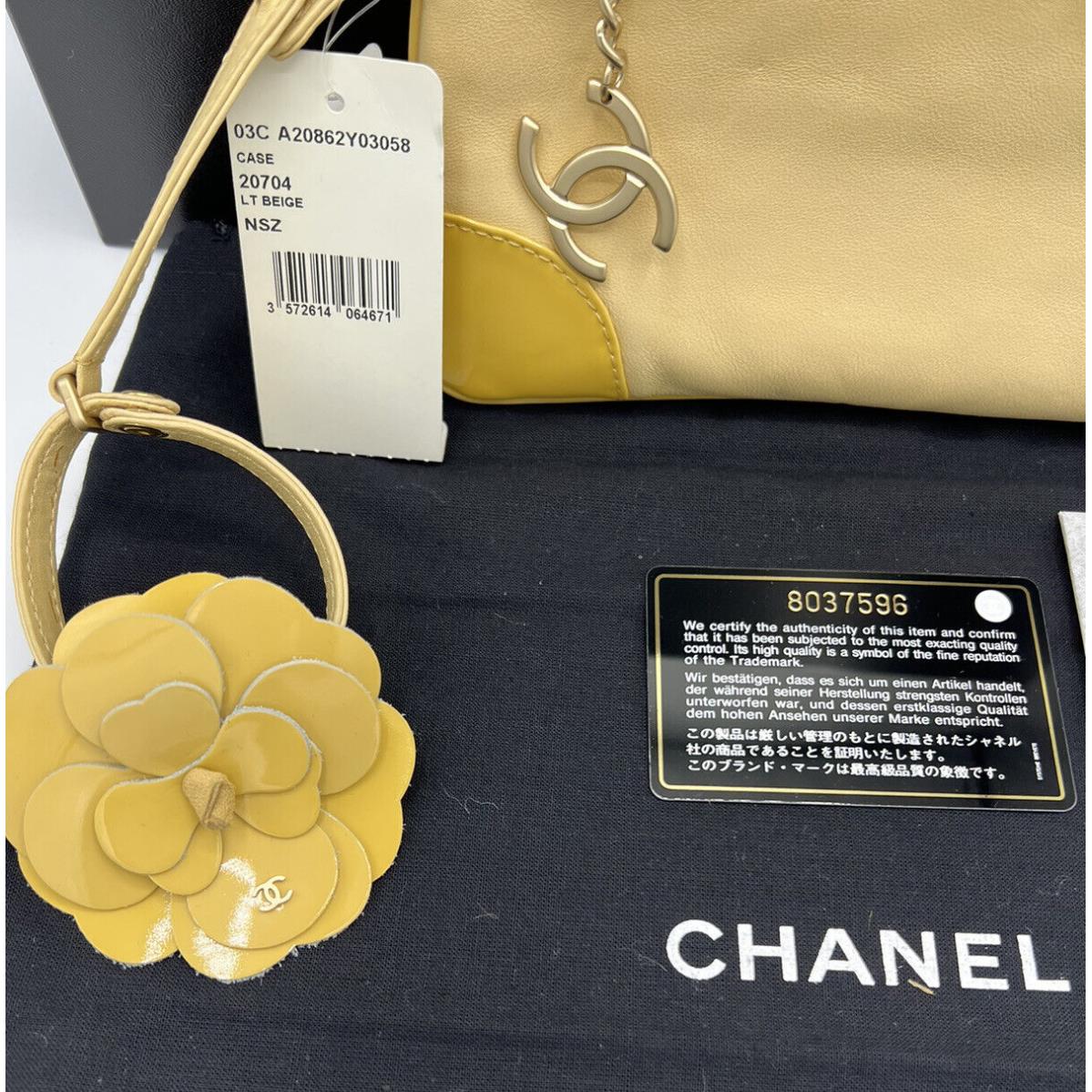 Chanel Box Set Long Leather Wristlet Clutch Bag Patent Beige