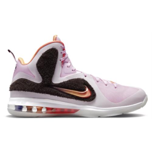 Nike Men`s Lebron 9 Basketball Shoes - Regal Pink/Multicolor-Velvet Brown