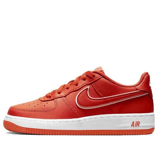 Nike Air Force 1 Low DX5805-600 Kids Boys Red/white Leather Skate Shoes FNK491