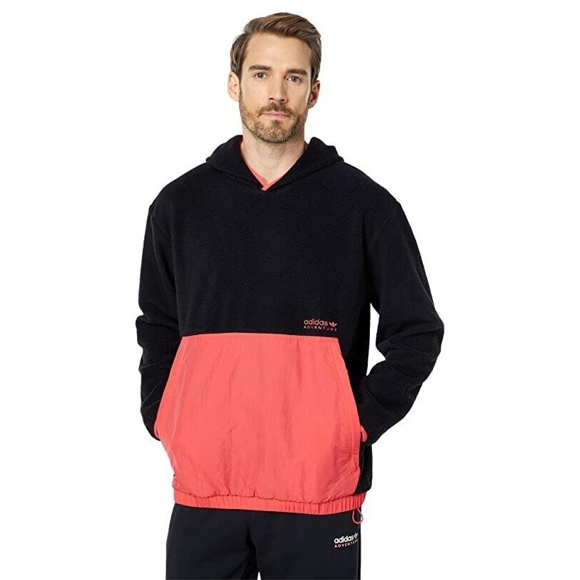Adidas Originals L113410 Mens Black/pink Adventure Polar Fleece Hoodie Size XL