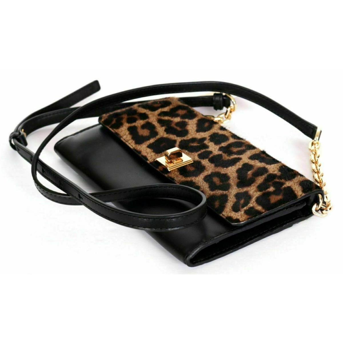 Michael Kors Natalie Haircalf XL Wallet on a Chain/crossbody Bag-cheetah - Exterior: , Hardware: Gold