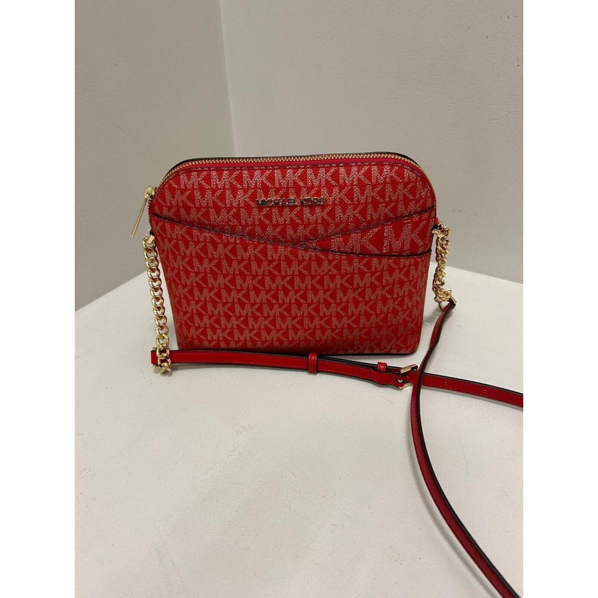 Michael Kors Lady Pvc Crossbody Bag Handbag Messenger Purse Shoulder in Redmulti