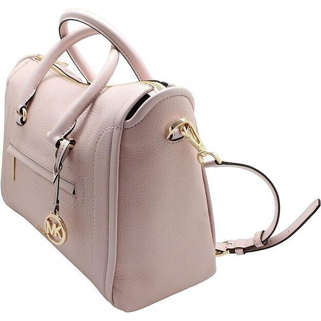 Michael Kors Carine Large Powder Blush Pink Gold Crossbody Satchel Bag