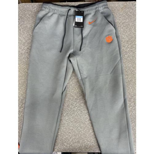 Nike Clemson Men`s Therma Training Jogger Pants Heather Gray AO5857-063 Medium