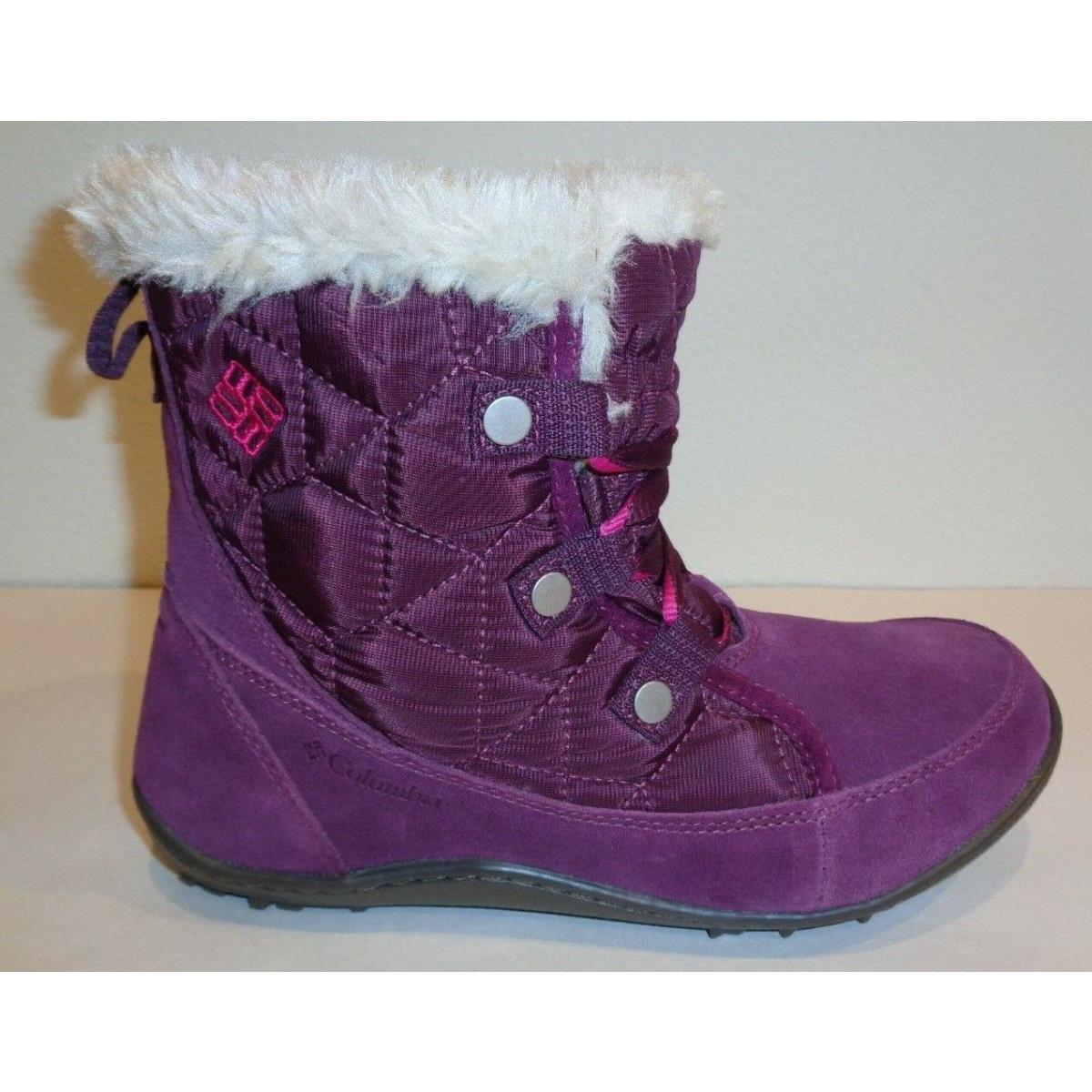 Columbia Size 7 Powder Summit Shorty Purple Waterproof Boots Womens Shoes