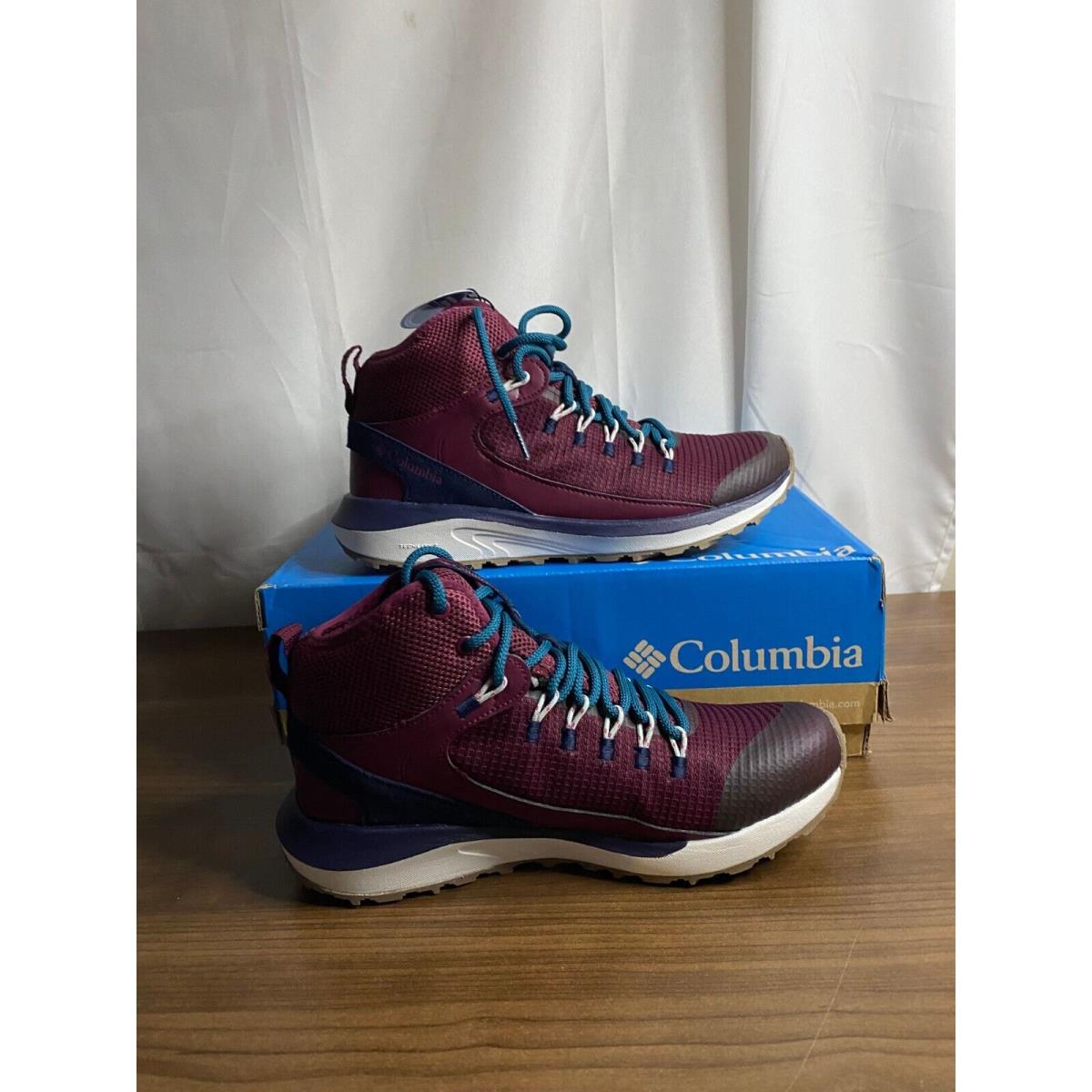Columbia Trailstorm Mid Womens Marion Berry Deep Water Hiking Shoes Size 9
