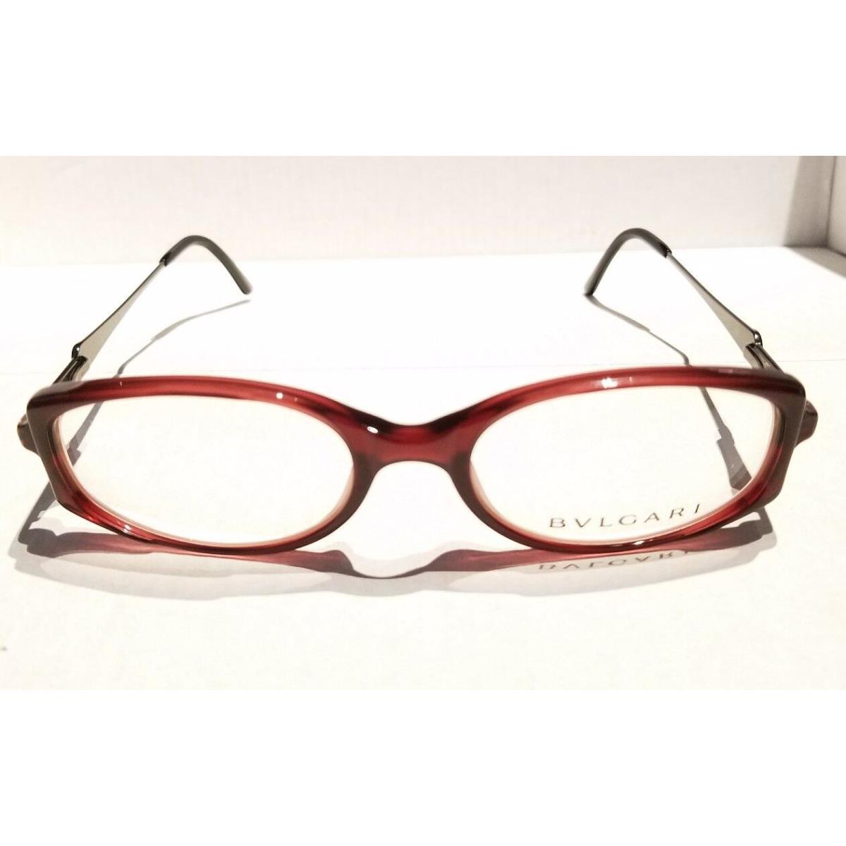 Bvlgari 408 510 50/17 130 RX Eyeglasses Optical Frames Dark Red/silver Italy