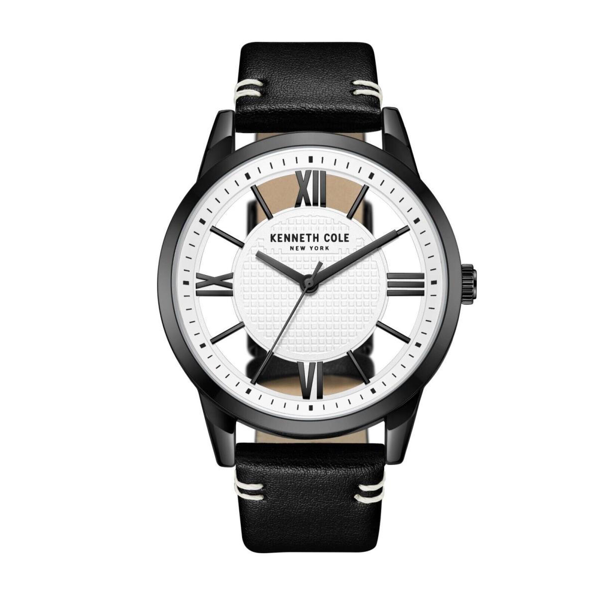 Kenneth Cole York Men`s Transparency Dial Watch Leather Band KCWGA2270903