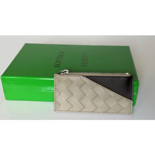 Bottega Veneta Leather Slim Zipped Long Wallet Intrecciato Weave Italy