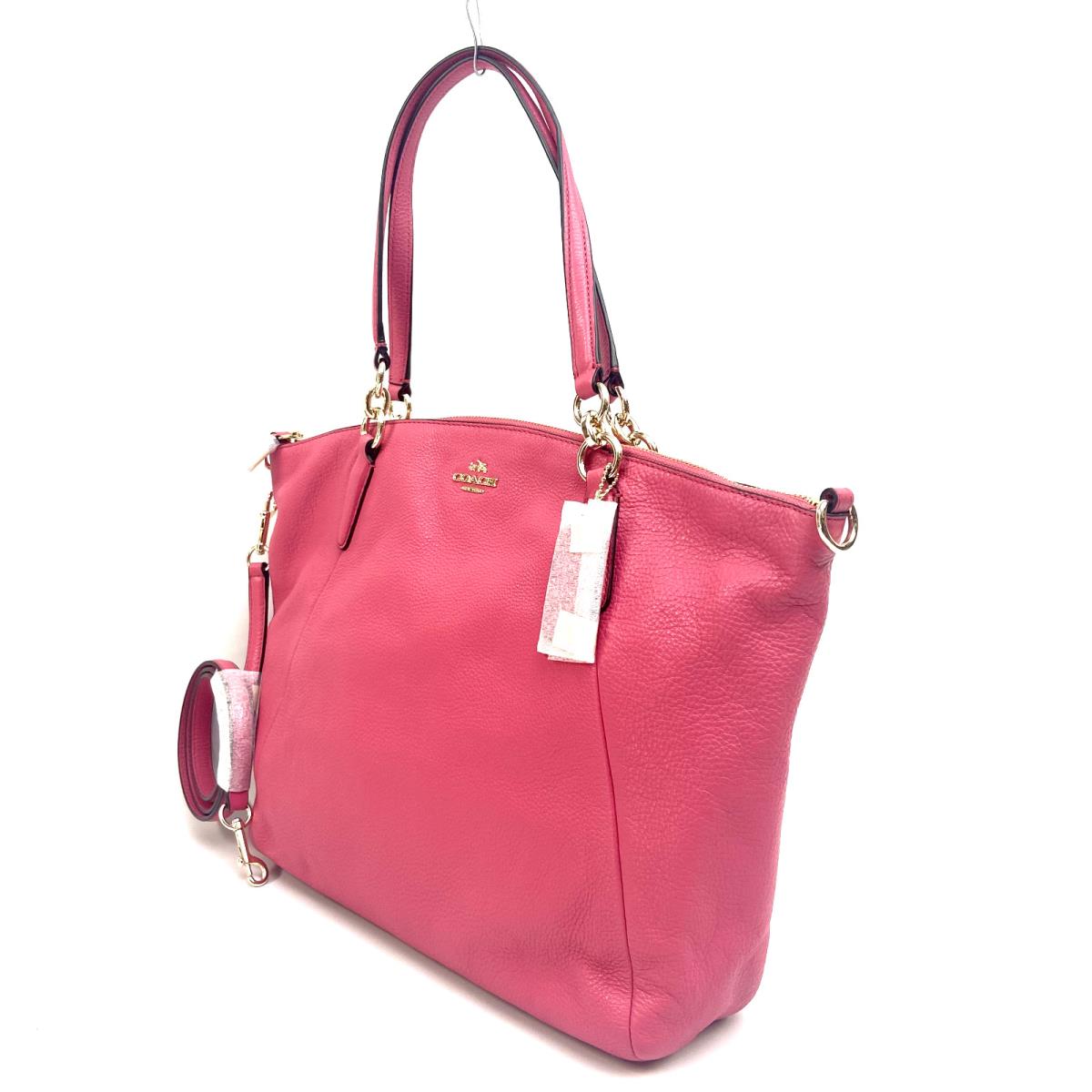 COACH 2024 KELSEY Medium Satchel Dahlia Pink Pebbled Leather F36591 NWT $395