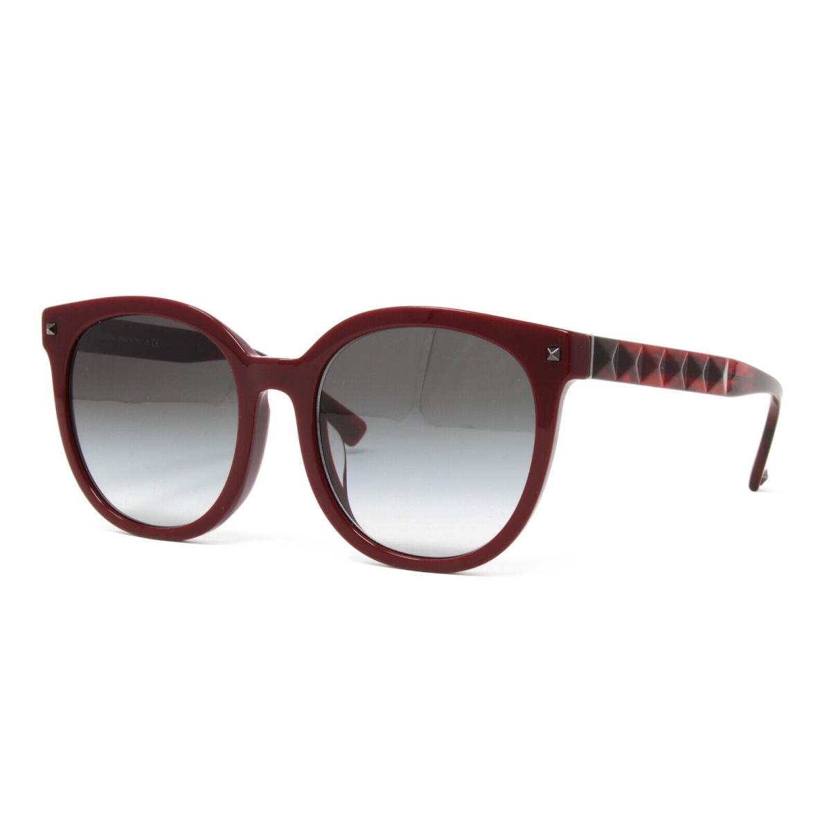 Valentino Sunglasses Women`s Round VA4083F 51398G Bordeaux 57mm Grey Lens