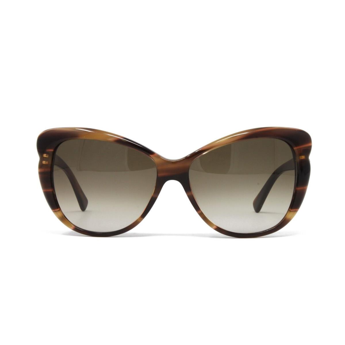 Valentino Sunglasses Women`s Butterfly V634S 261 Beige Horn 56mm Brown Lens