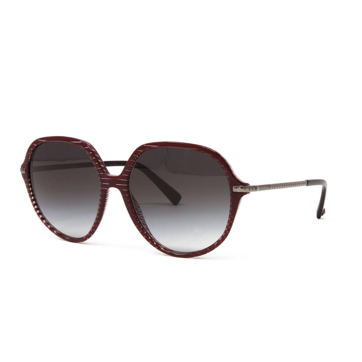 Valentino Sunglasses Women`s Round VA4099F 51918G Striped Red Black 57mm