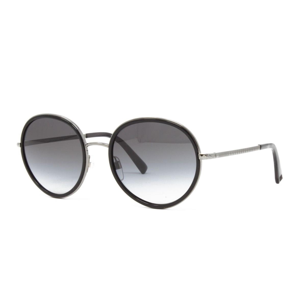 Valentino Sunglasses Women`s Round VA2051 30398G Black Gunmetal 53mm Grey Lens