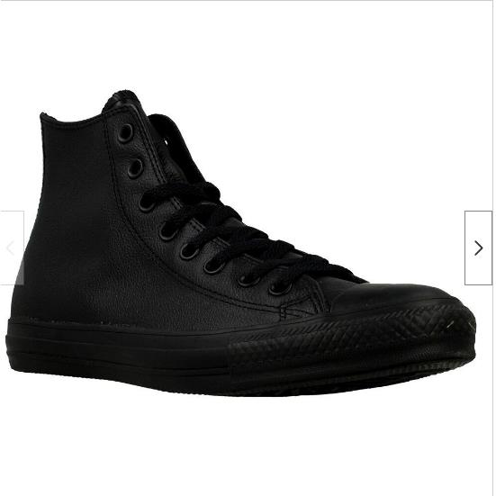 Converse All Star Men`s Var Sizes Leather Black Mono Shoes
