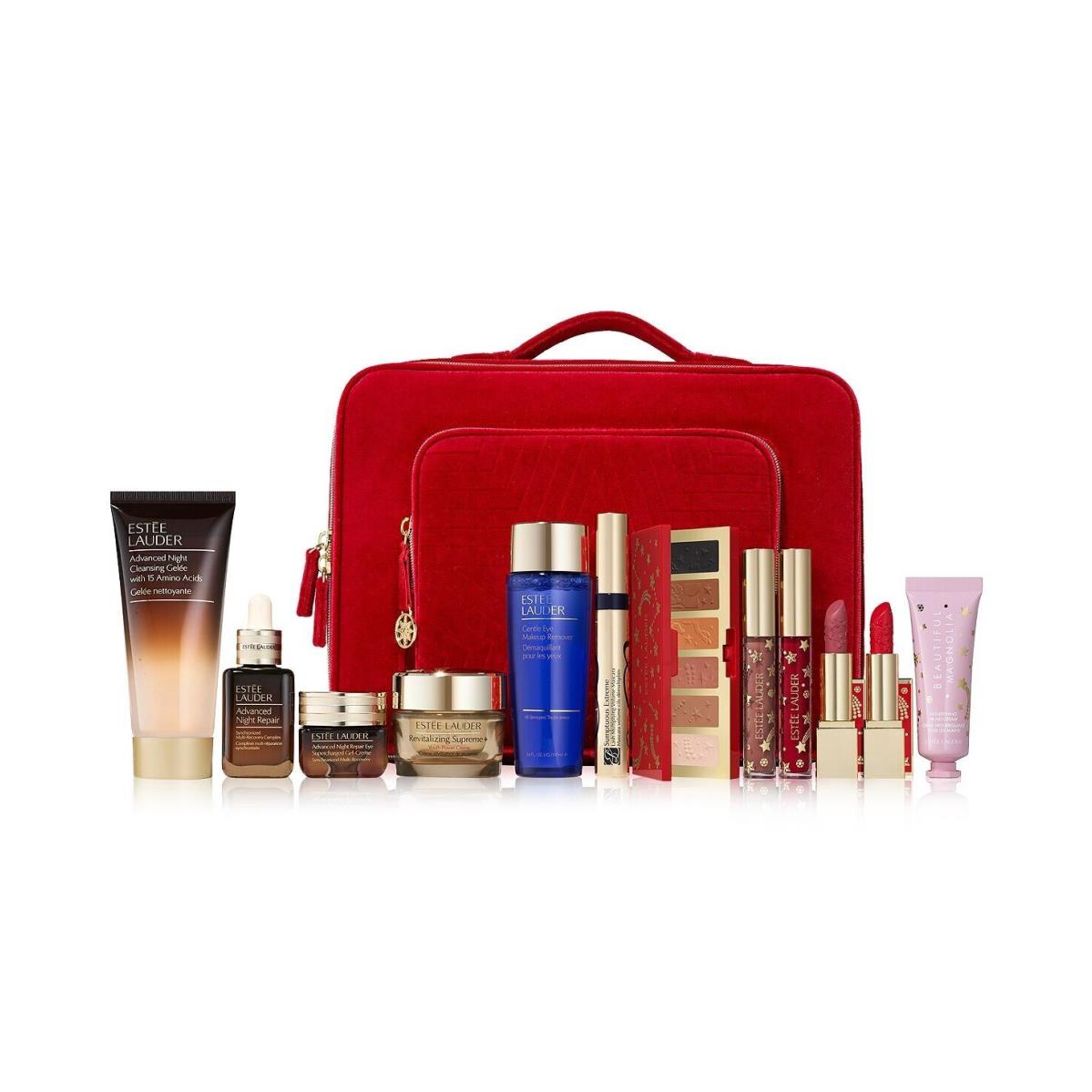 13pc Estee Lauder Blockbuster Celestial Glow Warm Tn Holiday Makeup Skincare Set