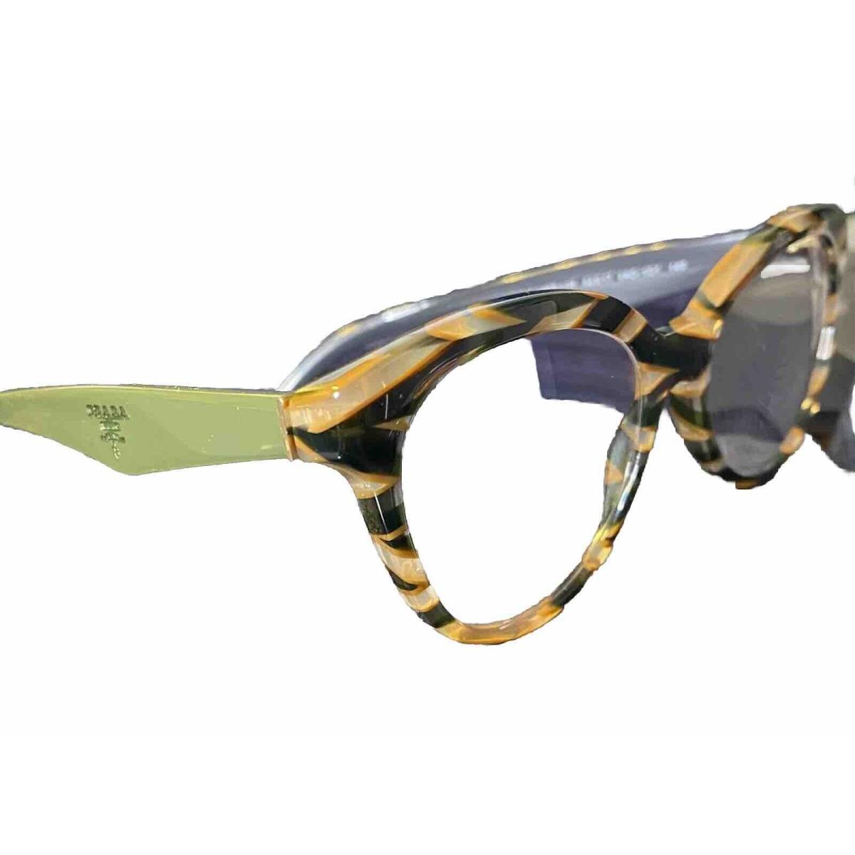 Prada PR 29RV Optic Tortoise Brown Havana Cat Eye Frame/ Green Sides Eyeglasses