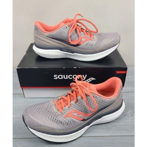 Saucony Triumph 18 Women`s Size 10.5 Wide Moonrock Coral Athletic Walking Shoes