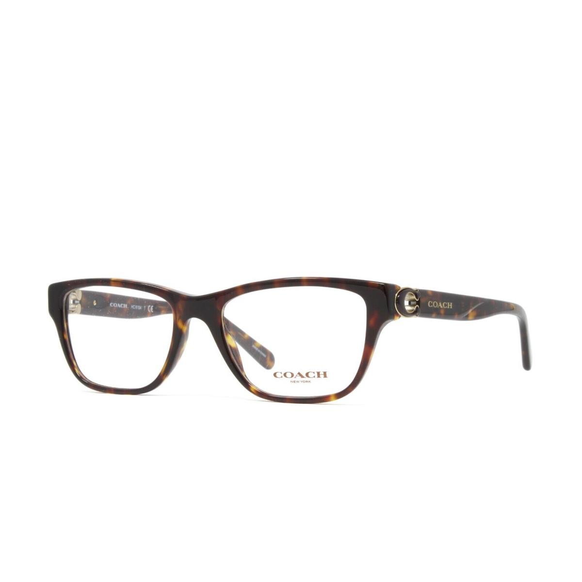 Coach Eyeglasses Women`s Rectangle HC6154 5120 Dark Tortoise 50mm Demo Lens