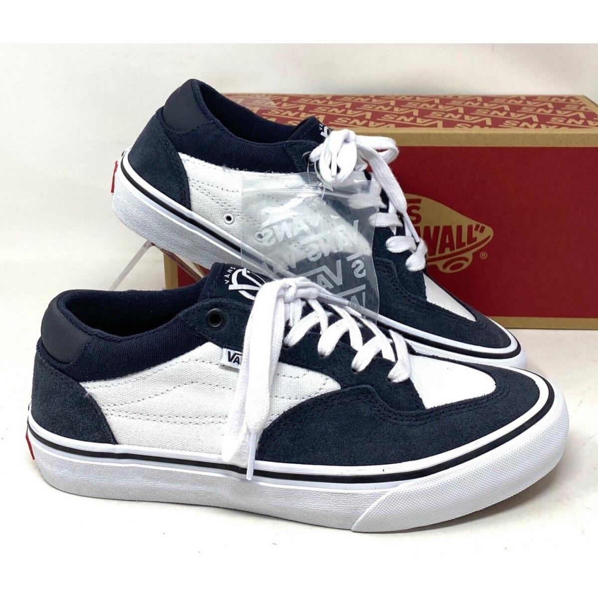 Vans Rowan Suede Canvas Shoes Skate Navy Low Top Casual Women`s Size VN0A5JICCZP