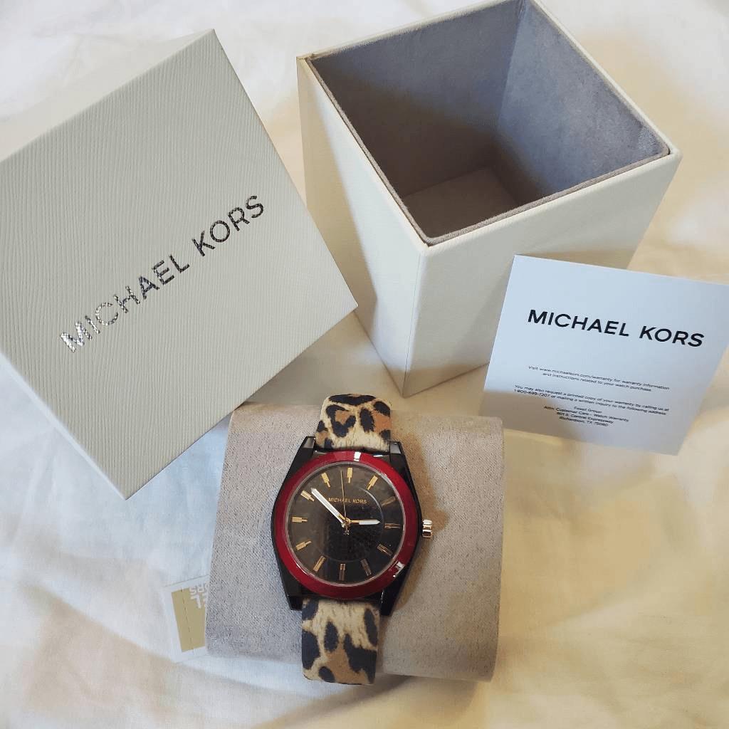 Michael Kors Channing Leopard Leather Watch