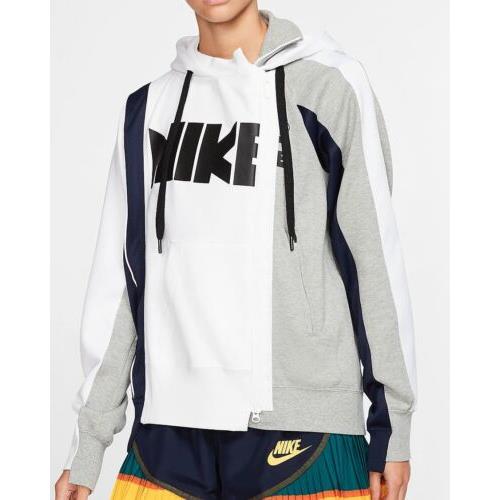 Nike/nikelab x Sacai Double-zip Hoodie CD6303-711 White/blue Women`s Small S