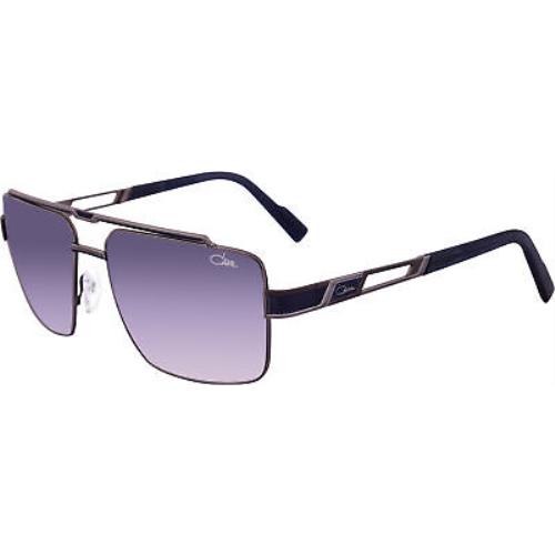 Cazal 9106 003 Sunglasses Men`s Gunmetal/night Blue/grey Gradient Lenses 60mm