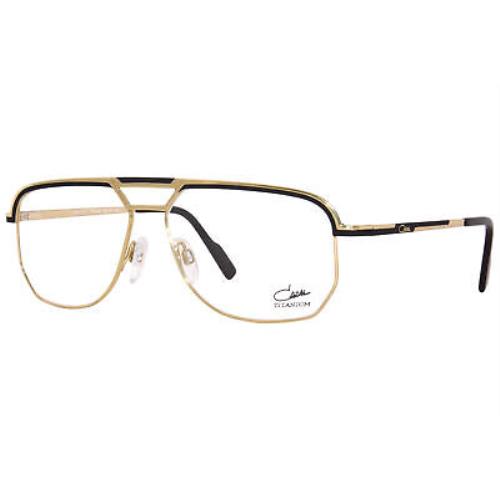 Cazal 7101 001 Titanium Eyeglasses Men`s Black/gold Full Rim Pilot Shape 58mm