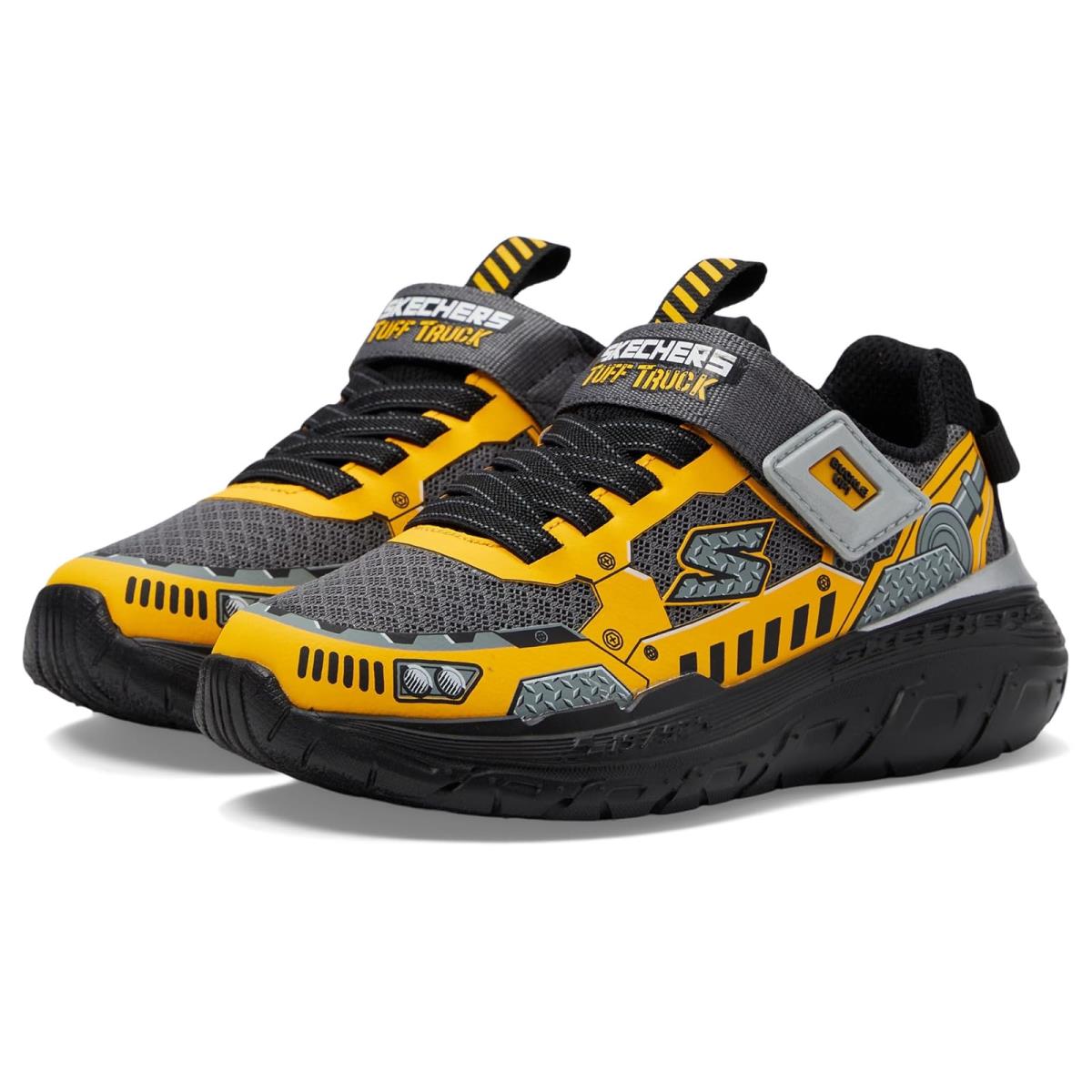 Boy`s Shoes Skechers Kids Skech Tracks 402303L Little Kid/big Kid Charcoal/Yellow