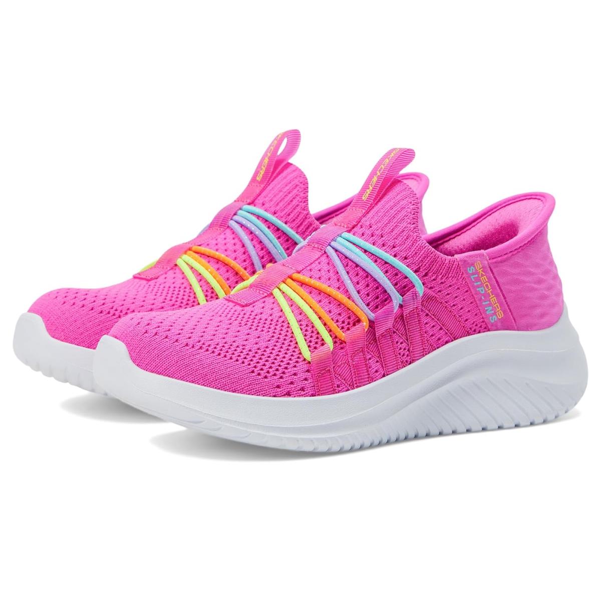 Girl`s Shoes Skechers Kids Slip-ins-ultra Flex 3.0 303824L Little Kid/big Kid Hot Pink/Multi