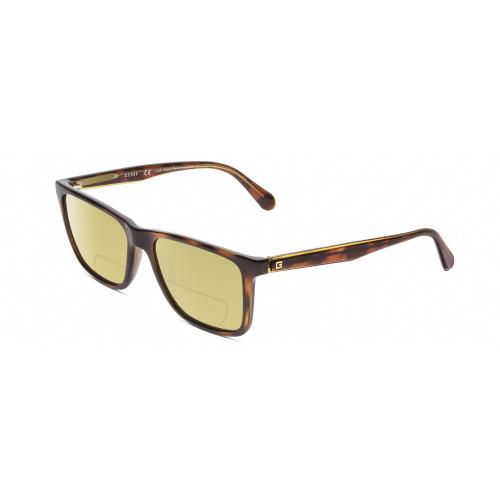 Guess GU6935 Unisex Polarized Bifocal Sunglasses in Tortoise Havana Green 55mm Yellow