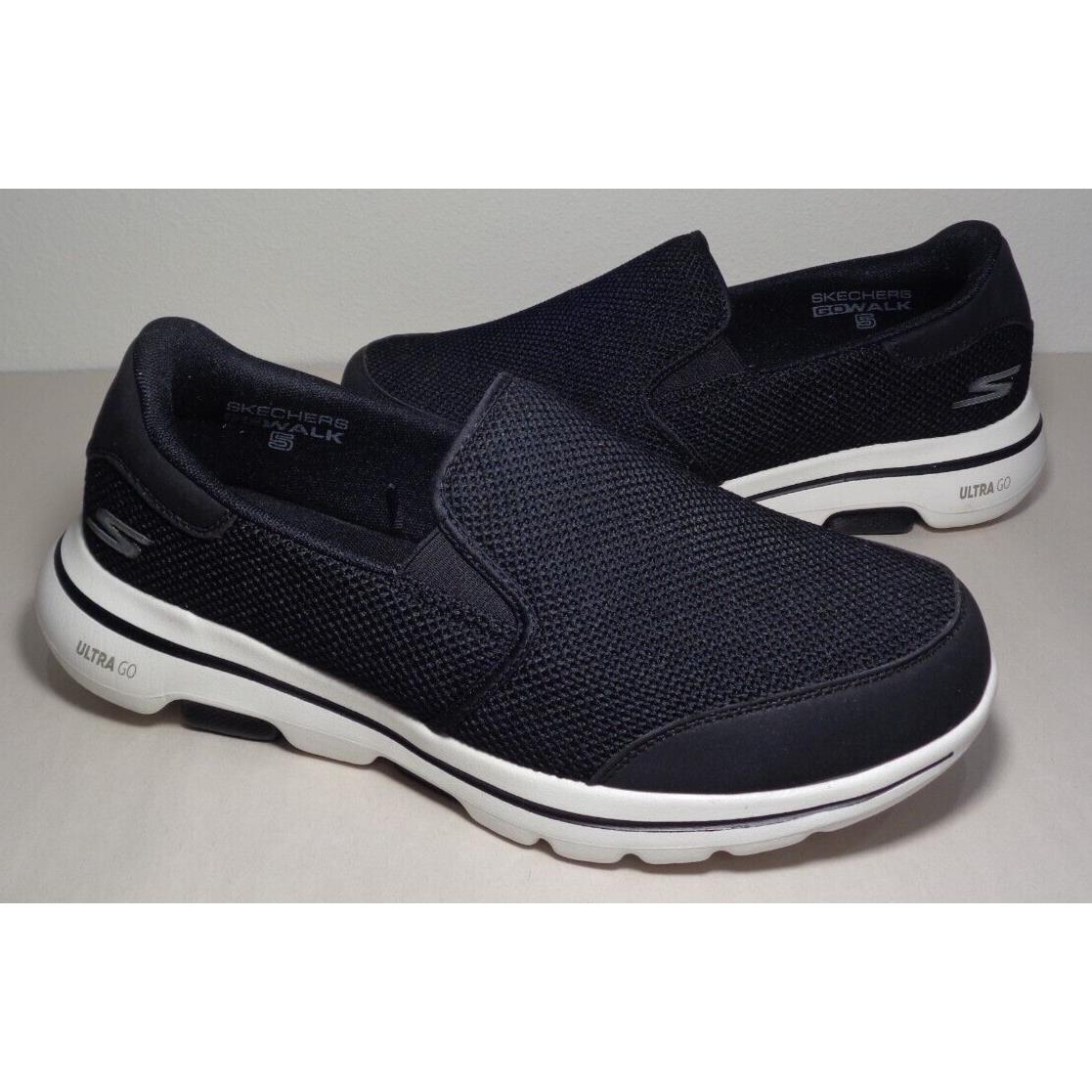 Skechers Size 10.5 Extra Wide GO Walk 5 Black Loafers Sneakers Men`s Shoes