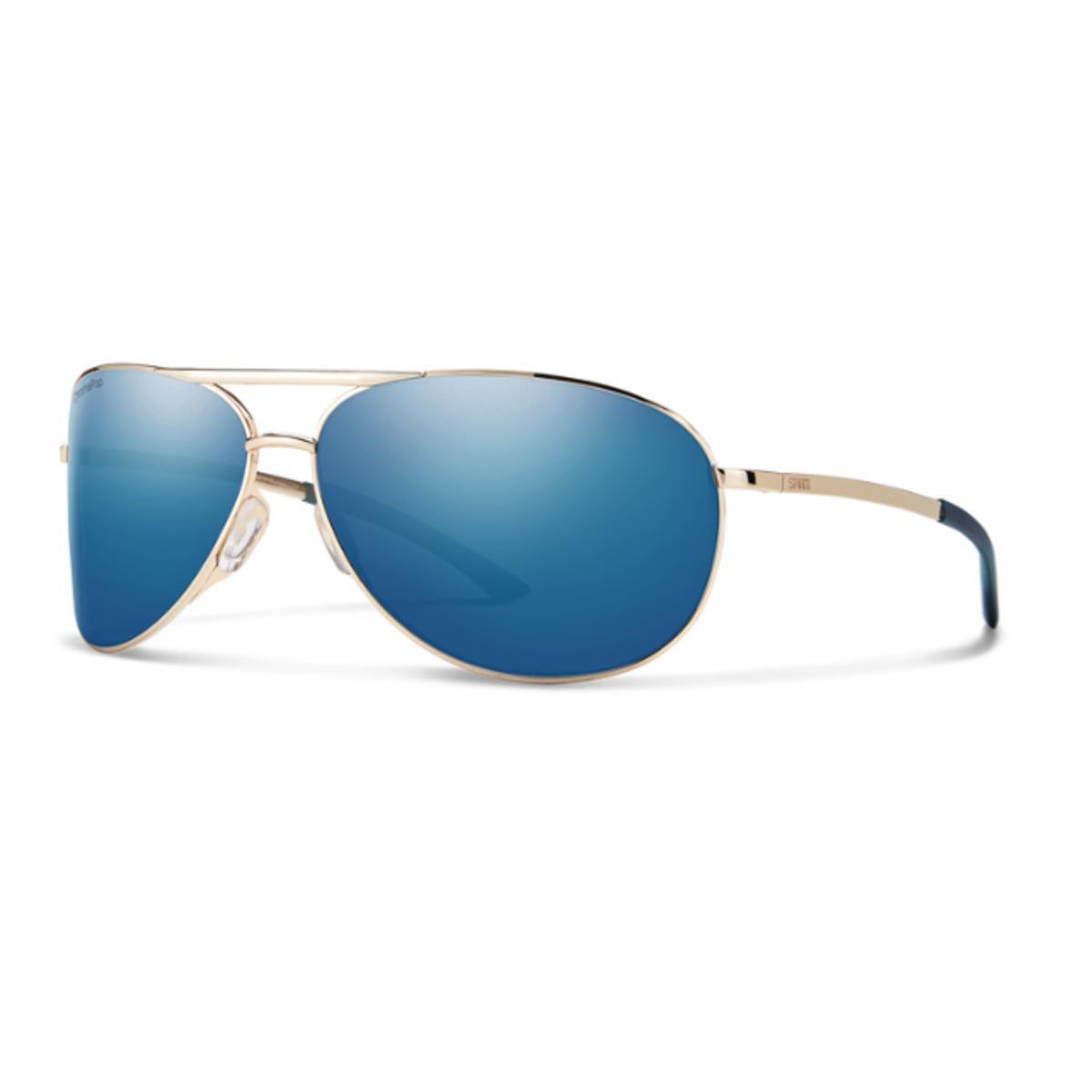 Smith Serpico 2 Sunglasses Gold Chromapop Polarized Blue Mirror