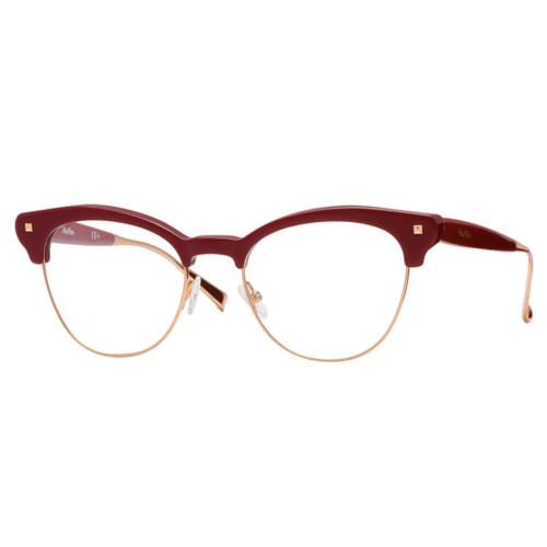 Max Mara MM 1271 Ute Eyeglasses Burgundy Gold Frame 50mm