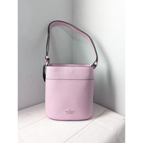 Kate Spade Leila Small Bucket Shoulder Bag Crossbody Purse Leather Quartz Pink