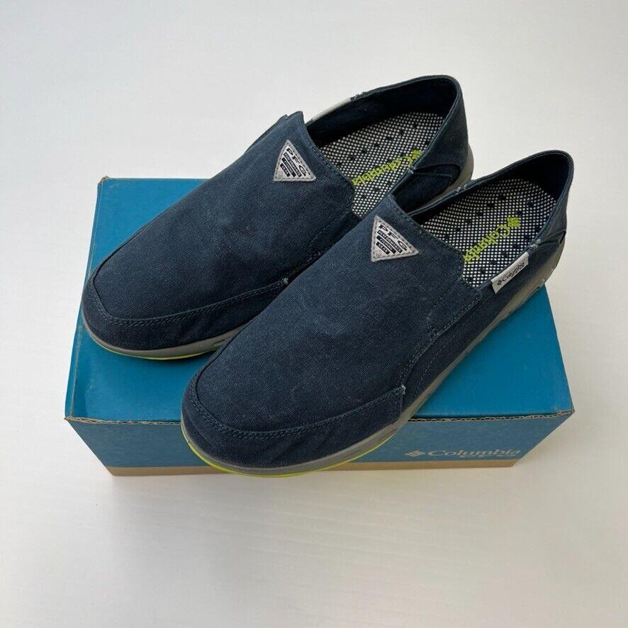 Columbia Shoe Men 11 Pfg Athletic Low Top Slip On Sneaker Crystal Springs Navy +