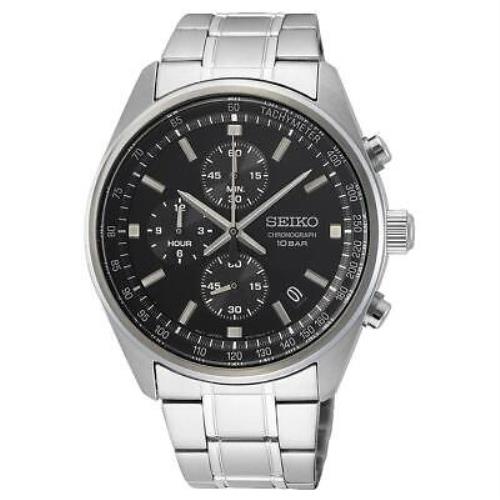 Seiko SSB379 Chronograph Quartz Black Dial Men`s Watch SSB379P1