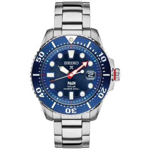 Seiko Prospex Padi Solar Diver s Blue Dial Stainless Steel Men s Watch SNE549 - Blue, Dial: Blue, Band: Silver