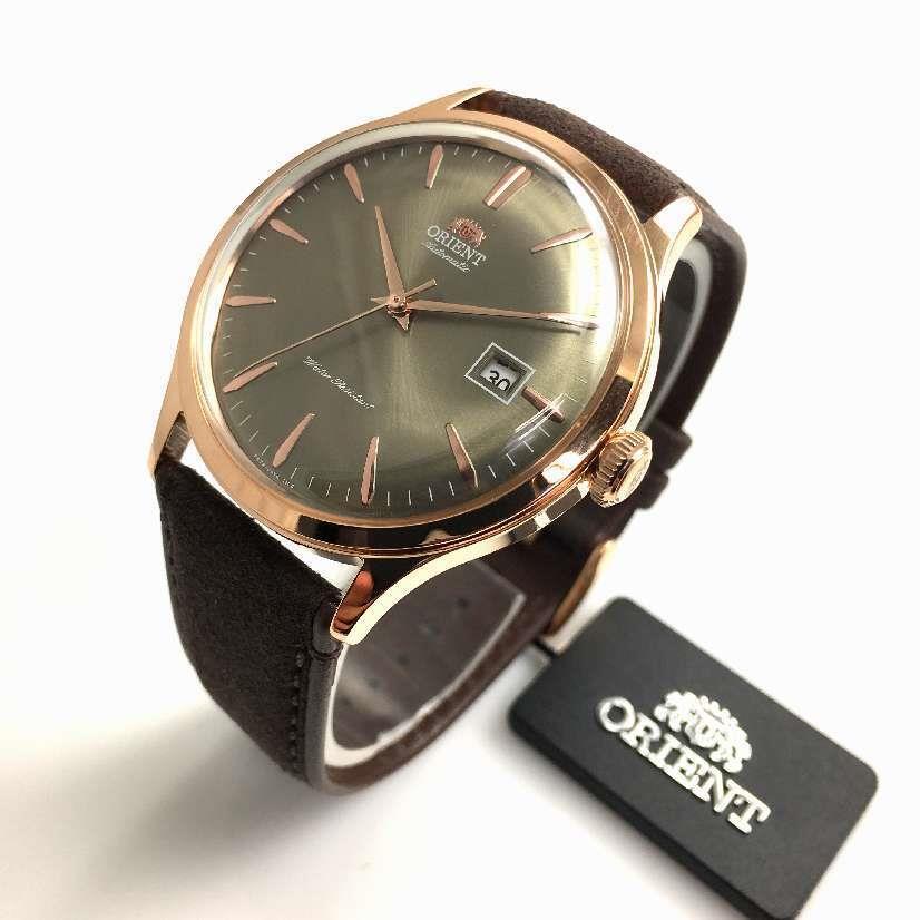 Men`s Orient Bambino Version Rose Gold Automatic Watch RA-AC0P04Y10B