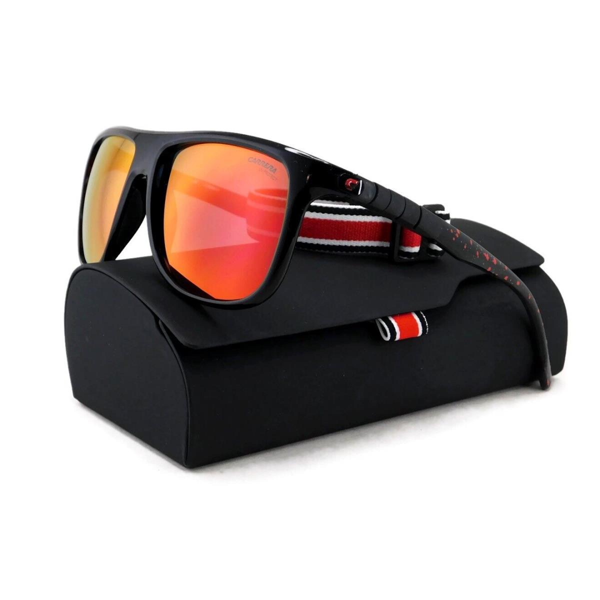 Carrera Hyperfit Sport Sunglasses Black Red / Red Multi-layer Mirror Lens