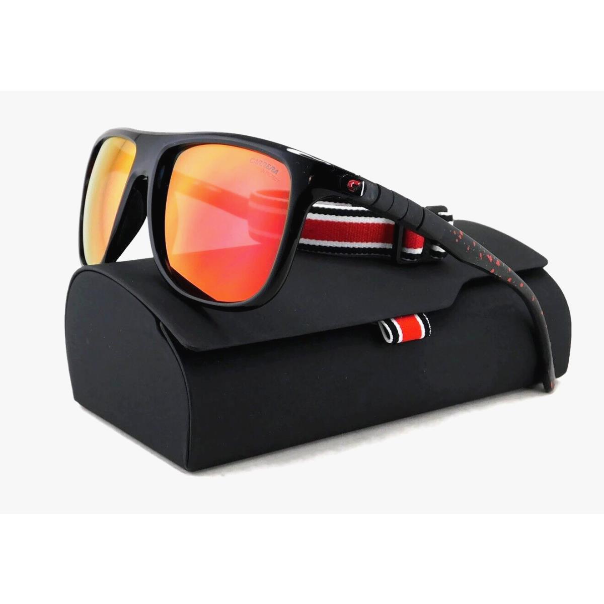 Carrera Hyperfit Sport Sunglasses Black Red / Red Multi-layer Mirror Lens