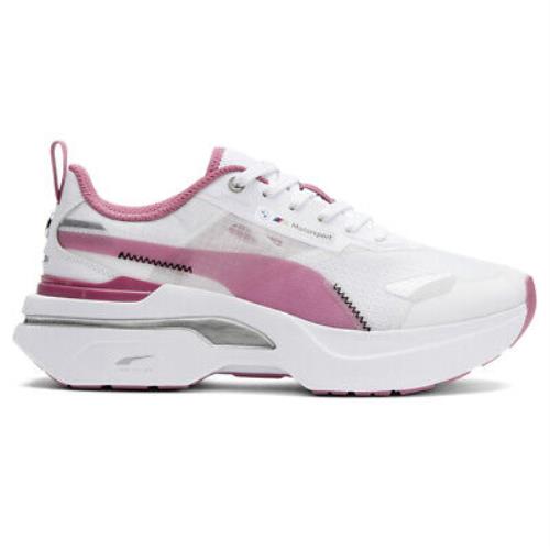 Puma Bmw Mms Kosmo Rider Lace Up Womens Pink White Sneakers Casual Shoes 30741